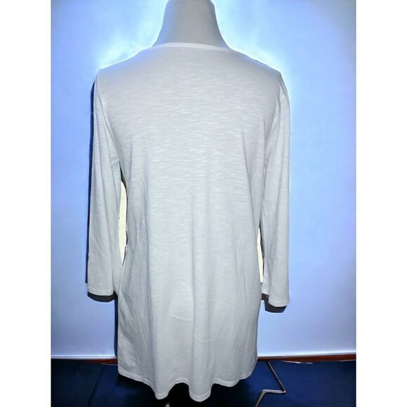 J Jill solid white quarter sleeve pullover lightweight tunic ladies NEW Small - Picture 2 of 7